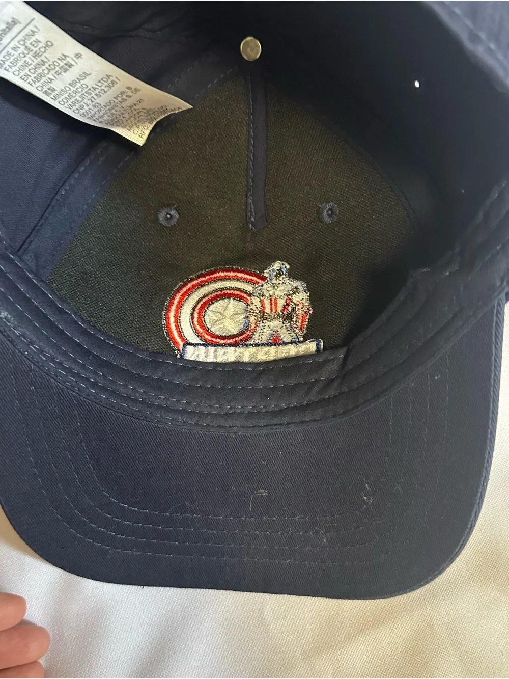 Kids Captain America Navy Baseball Cap embroidered